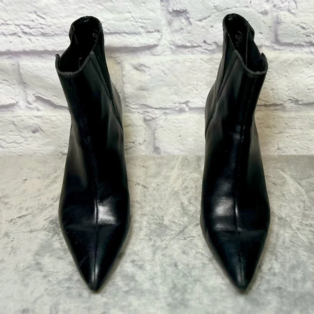 Zara Black & Silver Leather Chelsea Boots - Picture 3 of 6